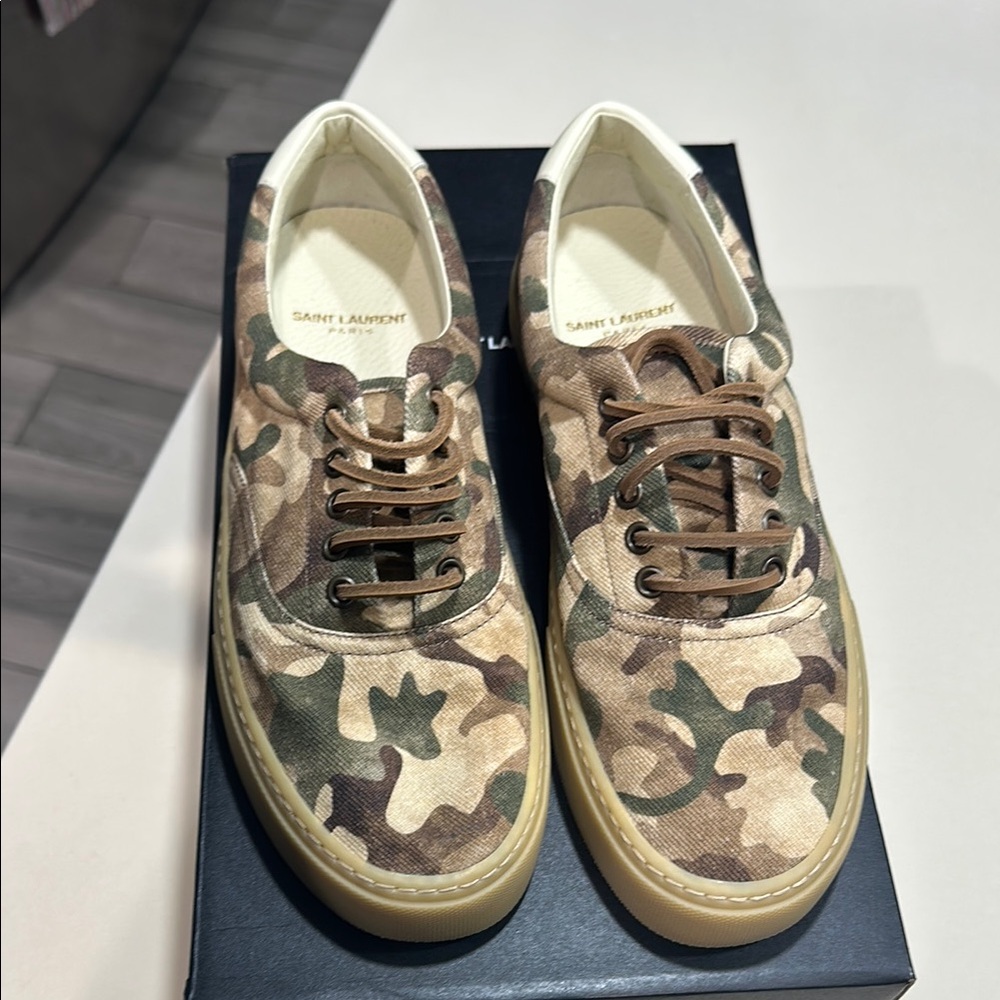 Saint Laurent Men's Camouflage Sneakers